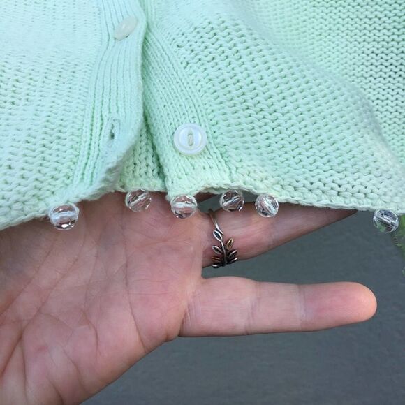 Tommy Hilfiger Mint Green Cardigan Petite Small - Picture 6 of 7